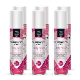 Summer's Eve Freshening Spray | Sheer Floral | 2 oz Size | Pack of 6 | pH Balanced, Dermatologist & Gynecologist Tested