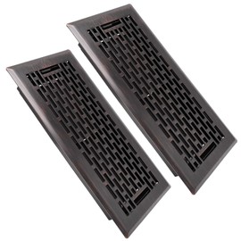 2 Pack Floor Register 4x10 Inches Heavy Duty Walkable Steel Floor Vents Ease Adjust Air Flow Direction Floor Registers - Boston Design - Oil Rubbed Bronze Air Floor Vent Covers for Room