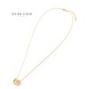 Cream Dot Necklace, Women's Popular, Long Chain, Circle, Metal, Semi-Matte,