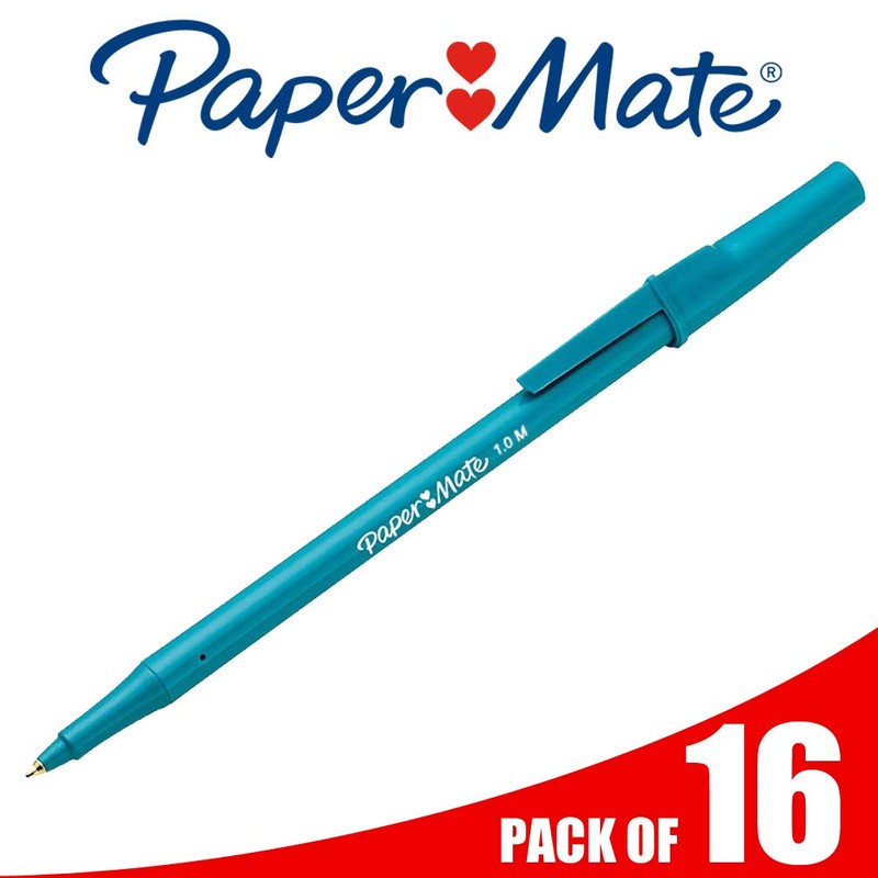 16 x Papermate Write Bros Classic Ballpoint Stick Pen, 1.0mm