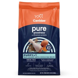 Canidae PURE Limited Ingredient Premium Puppy Dry Dog Food, Chicken, Lentil and Whole Egg Recipe, 4 Pounds, Grain Free