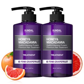 KUNDAL Sulfate Free Honey & Macadamia Keratin Protein Premium Hair Conditioner (Pink Grapefruit) 16.9oz x2 bottles