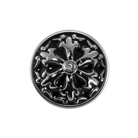 Quiges Women's Mini Click Button 12 mm Black Variety with Crystal Zirconia, enamel, Crystal