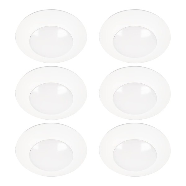 HALO HLC 4 in. 3000K Integrated LED Recessed Light Trim (6-Pack), 3000K Soft White (HLC4079301EWH-6BP)