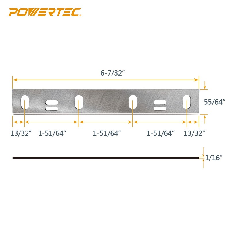 POWERTEC 6 Inch Jointer Blades for WEN 6559, JT6561, 6560T,