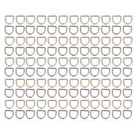 120Pcs Metal D Rings Seamless Interface Strong Load Bearing Gold Silver Rust Proof D Buckle Clips for DIY Key Chain Belts
