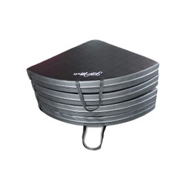 FitMats 5Ft Wide Cross Linked EPE Foam Safety Padding Portable Crash Mat. Foldable Circular Exercise and Dance Pole Cushion w/PU Leather Skid Proof Covering for Superior Durability!(Black) (1.75)