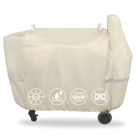QuliMetal Grill Cover for Pit Boss Austin XL/Rancher XL 1000S, 1000SC, 1000SQ, 1000SC2, 1100 Pro, 1000/1100/1150 Series, Z Grill 1000 Series Wood Pellet Grills, Heavy Duty, 600D, Beige