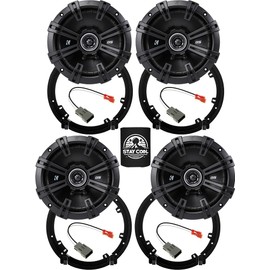KICKER Speakers 6.5 inch for Acura TL 2009-2014 Upgrade Kit - 4 Pack of DS Series with Adapters and Harness, Coaxial 6 1/2 Car Audio Front Door and Rear Deck Speaker DSC6504, 43DSC6504