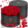 Impouo Forever Flowers,12 Roses In A Box，Real Preserved Roses，Birthday Gift