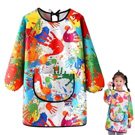 WANTUSHUI Malkittel Schule 1. Klasse,Malkittel Kinder 6 Jahre Kind,Malkittel kinder 8-10 Jahre Wasserdicht,Malschürze Kinder Junge,Malerkittel Schule 1. Klasse,Tuschkittel malhemd Tuschkittel (Farbe)