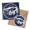1 x Greeting Card & 10 cm Round Sticker Set