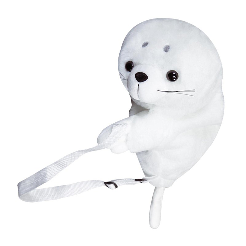 Harilla Cute Seal Backpack Plush Animal Bag Female Adjustable Casual
