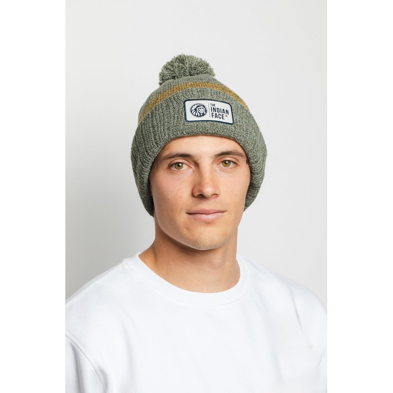 The Indian Face IF-A06-23M03C03-UN Gorros Peak Verde/Marrón, Unisex, One Size