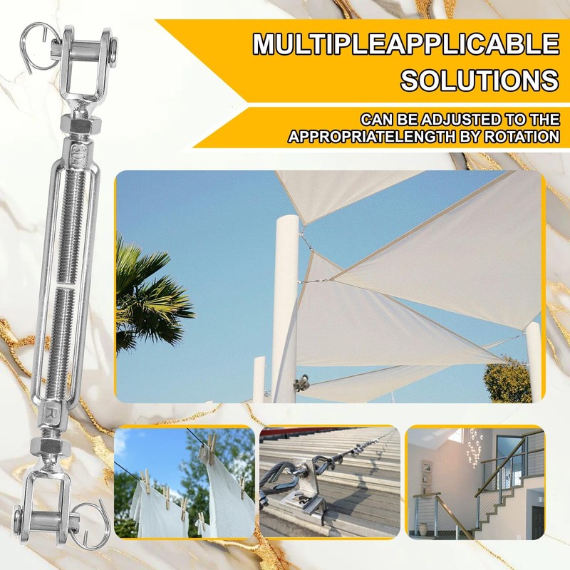 Lsqurel Turnbuckle 304 Stainless Steel Shade Sail Hardware Heavy Duty