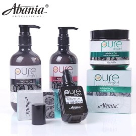 CONJUNTOS de 4 Botellas PURO ARGÁN Abania Aceite de Argán Mascarilla Capilar Colágeno - 500 ml