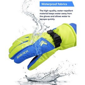 POPUBABI Kids Gloves, Kids Waterproof Gloves, Ski Boy Girl Gloves, Winter Thermal Gloves Kids, Cycling Thinsulate Gloves Kids, Kids Snow Gloves, Sport Running Gloves for Snowboarding Skiing Hiking