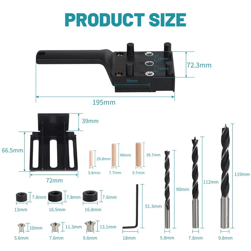 EXLECO Drilling Template Dowel Aid Dowel Gauge Drilling Aid Vertical