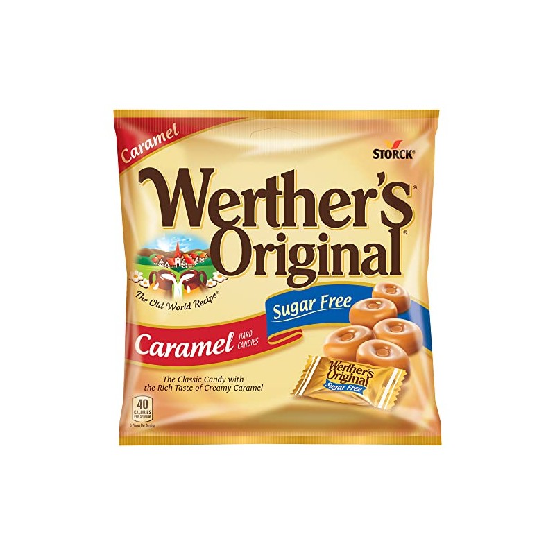 Werther's Original Hard Sugar Free Caramel Candy, 1.46 Oz Bags