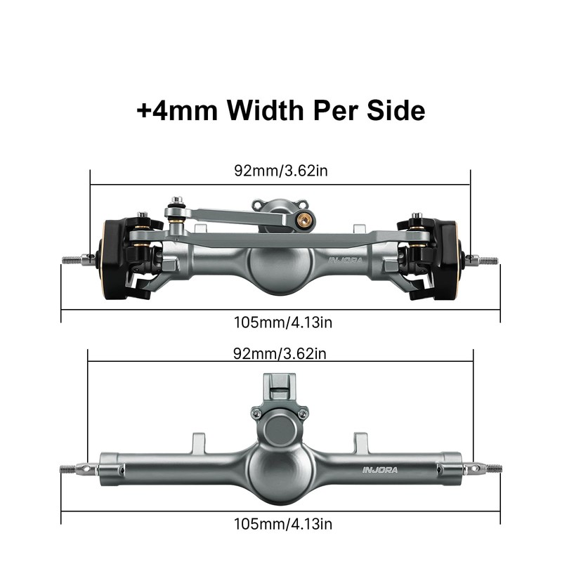 INJORA +4mm Planet Axles with Double Joint Shafts & Brass