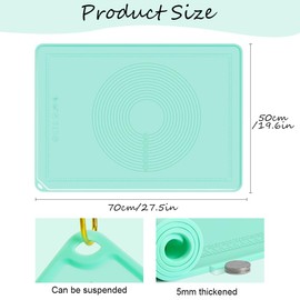 YZROHYI Teigunterlage Ausrollmatte für Teig Silikon 70×50 cm,Teigmatte Groß,Antihafte Rutschfeste Backunterlage,Backmatte,Baking Mat,Silikonmatte Backen,Knetunterlage Teig,Teigausrollmatte für Pizza