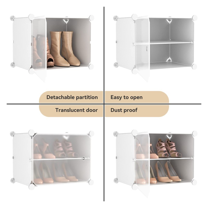 WEXCISE Portable Shoe Rack Organizer with Door, 48 Pairs Shoe