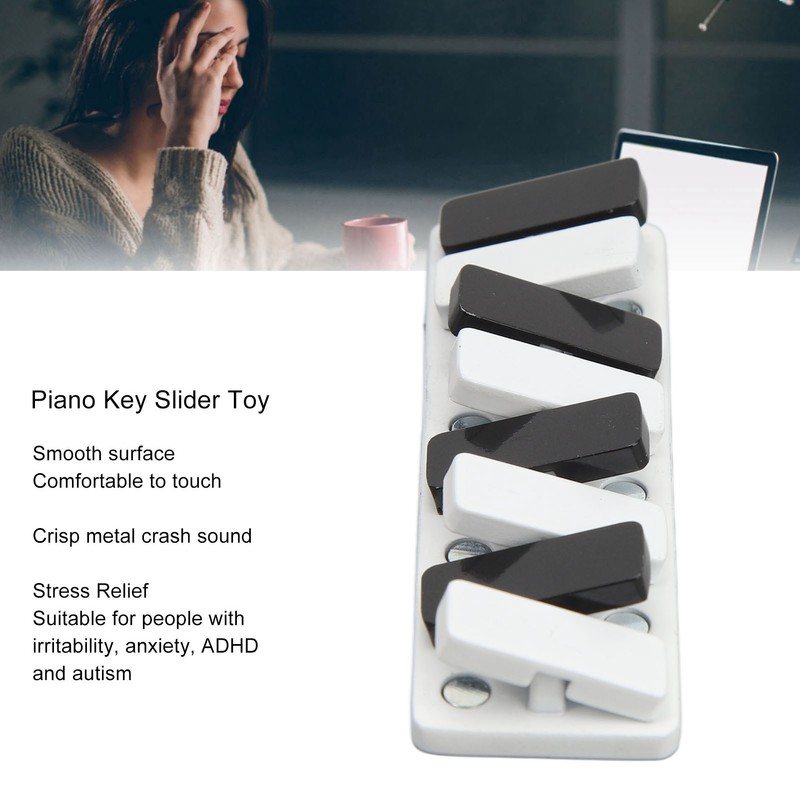 Piano Key Haptic Clicker Toy Zinc Alloy Adult Office Portable