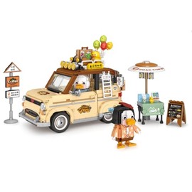 MEIEST Camping Building Blocks Set,Holiday Camper Collection Particle Construction Building Bricks Toy,Home Decoration (Coffee truck)