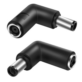 MEIRIYFA Laptop Power DC 7.4mm X 5.0mm Adapter Male to Female Connector 90 Degree Angle Converter for Hp Laptop 2Pcs