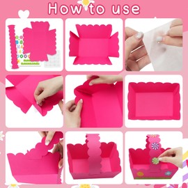 LANGFON 8 Packs Easter Gift Boxes Easter Egg Treat Boxes with Handle Colorful Easter Candy Gift Box Holder for Egg Hunt School Events, Yellow Green Easter Egg Container for Easter Party Favor Supplies