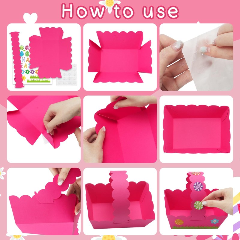 LANGFON 8 Packs Easter Gift Boxes Easter Egg Treat Boxes