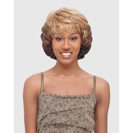 VANESSA Fashion Wigs Medium Short Length Layered Wavy Style with Slim Bang Synthetic Hair Wig - JETTY (F3278)