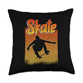 Skateboard Skateboarding Retro Tee for Skateboarders Throw Pillow