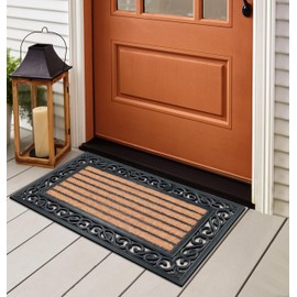 A1HC Natural Coir and Rubber Large Door Mat, 18x30, Thick Durable Doormats for Door Entrance, Heavy Duty, Thin Profile Door Mat, Easy to Clean,Long Lasting Front Door Entry Doormat