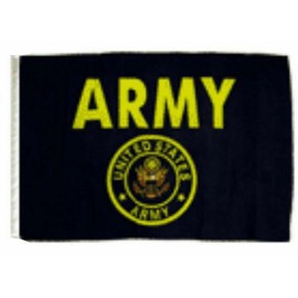 12x18 12"x18" U.S. Army Seal Crest Black Sleeve Polyester Flag Boat Car Garden