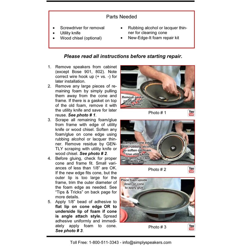 Energy 5 Inch Foam Speaker Repair Kit FSK-5L (Pair)