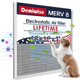 Demiwise 18x18x1 Air Filter, Washable & Reusable Aluminum AC/HVAC Furnace Electrostatic Filter, Permanent Air Filter for Home, Lasts a Lifetime, Easy to Install, Healthier Home/Office Environment