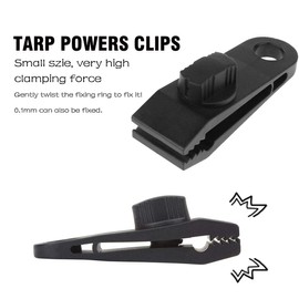 HengLiSam Tarp Clips, Heavy Duty Lock Grip, Clamps Withstand 60mph Strong Wind Fit for Awnings, Outdoor Camping, Caravan Canopies, Car Covers, Swimming Pool Covers (10 pcs)