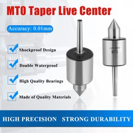MT0 Live Center，Acogedor Bearing Steel Precision Revolving Milling Live Center for Metal Turning, Grinding, and Machining.