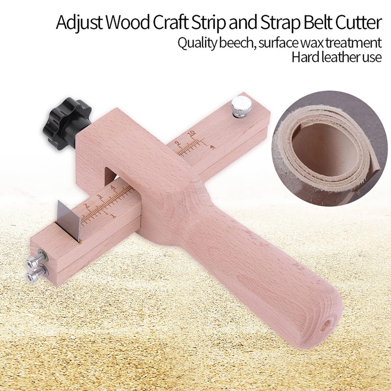 Leather Belt Cutter, Leather Adjustable Wooden Strip Cutter Tool Strap