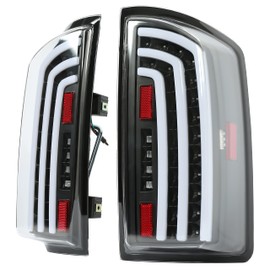 HECASA LED Tail Light Compatible with 2007-2008 Dodge Ram 1500 2007-2009 Dodge Ram 2500 3500 LED Tube Bar Rear Signal Brake Lamp Taillights Clear Lens Black Housing Left & Right