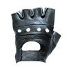 Fingerless Biker Leather Motorcycle Gloves (Size S, SM, Small)