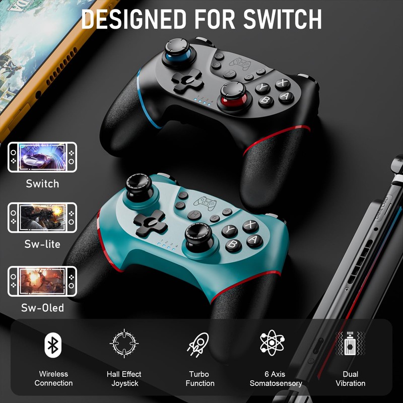 ETPARK 2 Stück Switch Controller für Switch/Switch Lite/Switch OLED,Controller für