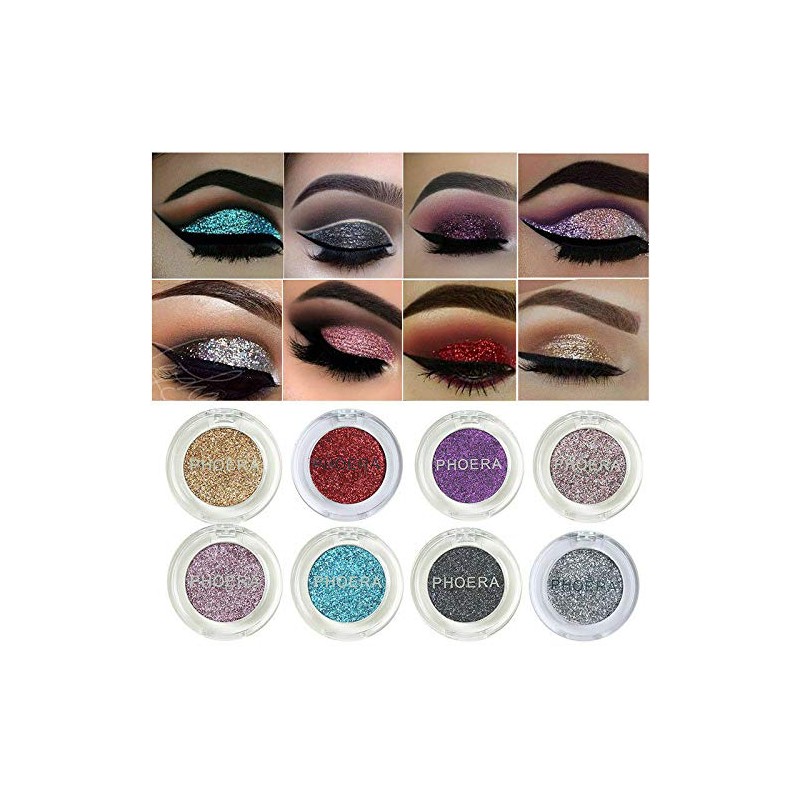 AQUAPURITY PHOERA GLITTER EYESHADOW PRESSED PIGMENT SHIMMER METALLIC EYE SHADOW