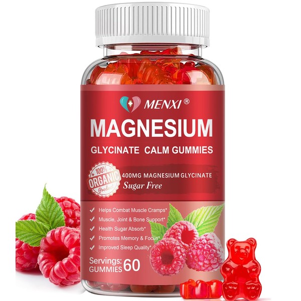 Magnesium Gummies 600mg per Serving-Magnesium Glycinate 400mg and Magnesium Malate