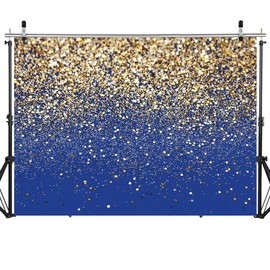SJOLOON Blue Glitter Backdrop Royal Photo Backdrop for Birthday Party Decoration Graduation Studio Props 12558 (7x5FT)