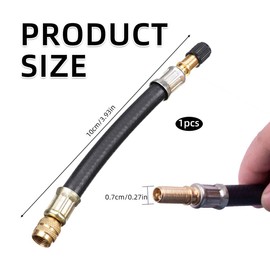 Universal Flexible Tyre Valve Extenders, Flexible Tyre Valve Extensions for Tyre Valve Adapter with Valve Cap, 100 mm Tyre Valve Extension Angle Valve for Car, Motorcycle, Bicycle