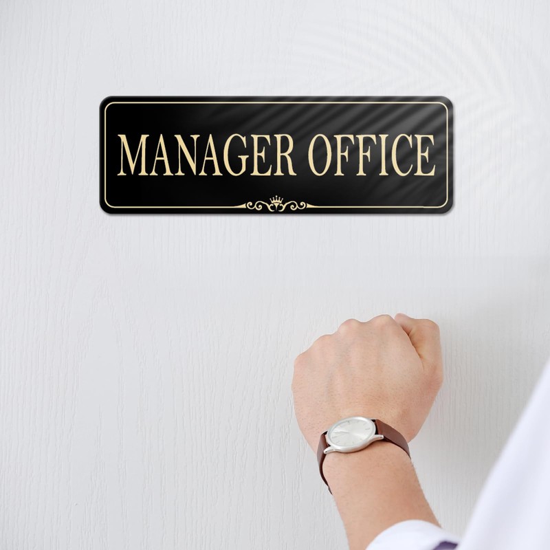 9x3 Inch Manager Office Room Sign Acrylic Self-stick Door Wall