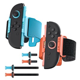 Switch 2 Wrist Straps and Leg Straps, 4 Pack Adjustable Bands for Joy-Con Grip Comfortable Fit for Adults, Kids – Switch 2 Accessories for Just Dance, Fitness – Skin-Friendly Switch 2 Joy Con Straps