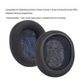 Replacement Ear Pads Cushion Compatible with SteelSeries Arctis 3 Arctis 5 Arctis 7 Arctis 9 Arctis 9X Arctis PRO Gaming Headphones Earpads (blue print)